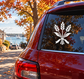 Car window harvest wheat bouquet vinyl decal, black wheat with ribbon