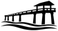 Vinyl decal featuring a black pier and water wave silhouette
