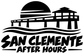 San Clemente After Hours vinyl decal logo in white on black