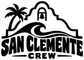 San Clemente Crew vinyl decal with palm, arch, wave and SAN CLEMENTE type