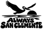 Vinyl decal in black with bird emblem and 'ALWAYS SAN CLEMENTE' lettering