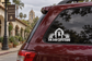 San Juan Capistrano mission bell vinyl wordmark decal on car