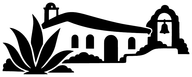Black cottage and garden silhouette vinyl decal
