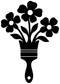 Black flower bouquet brush vinyl decal silhouette