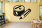 Pencil sharpener vinyl wall decal with cartoon pencil and bold black outline