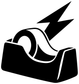 Vinyl tape-and-lightning decal graphic in black and white