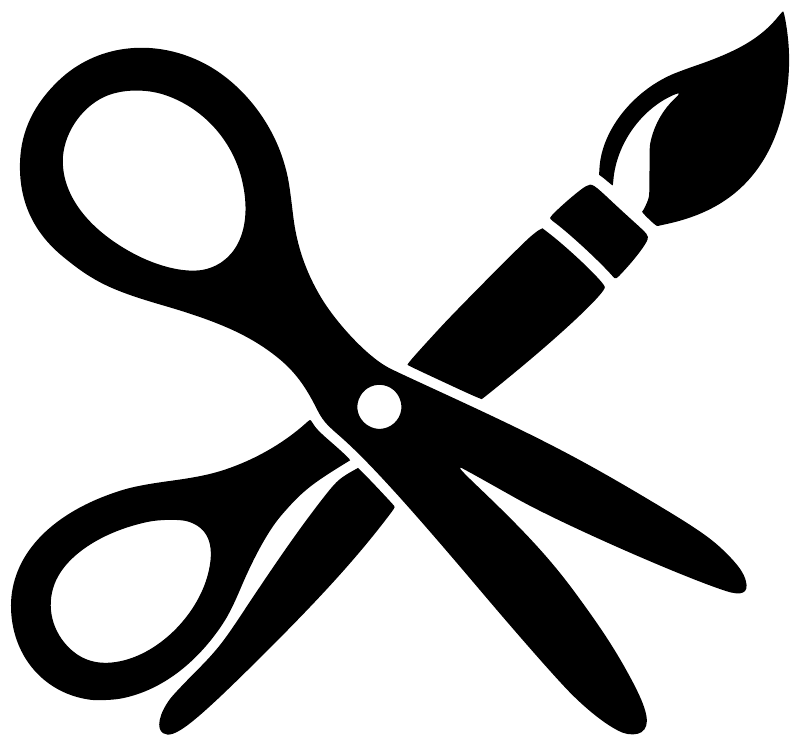 Black scissors vinyl decal graphic