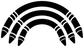 Rainbow vinyl decal close-up with black and white striped arches