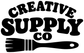 Black vinyl decal close-up with 'CREATIVE SUPPLY CO' bold lettering and paint-roller icon