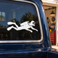 White scuba diver vinyl decal on car window, fins and mask design