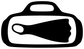 Black scuba diving gear bag icon decal with white inner detail on white background