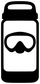 Scuba diving bottle vinyl decal icon, white bottle with scuba mask graphic