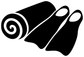 Black and white scuba towel vinyl decal with bubble swirl accents