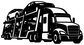 Black semi truck car hauler vinyl decal graphic with enclosed trailer