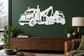 Heavy truck tow recovery vinyl decal of white tow crane truck