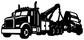 Heavy truck tow recovery vinyl decal of black tow crane truck