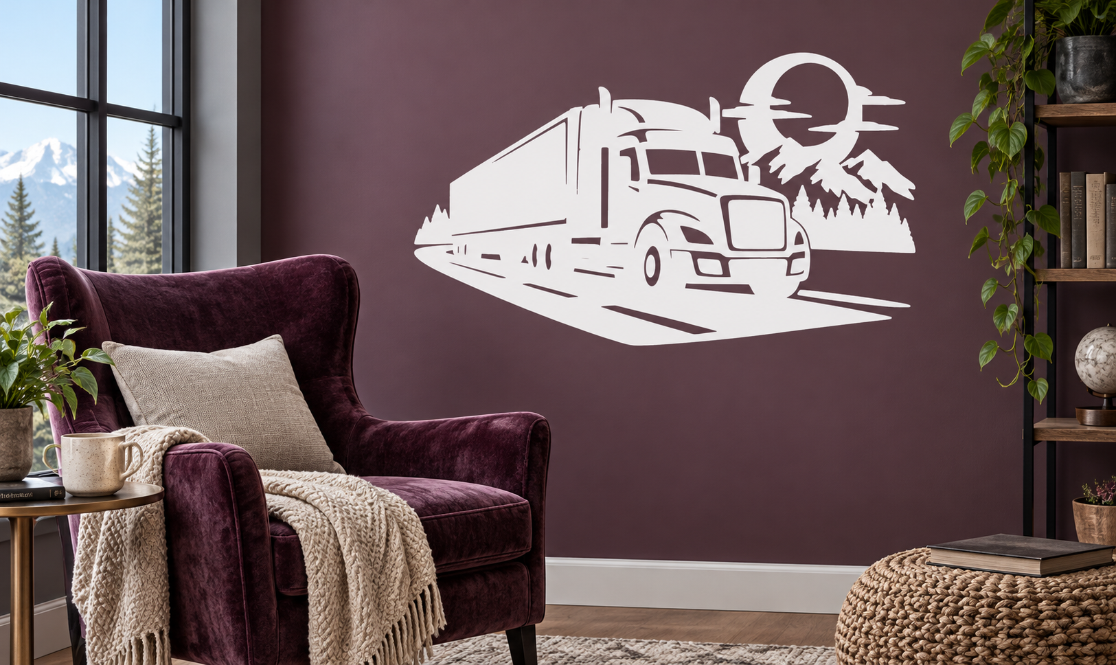 SemiTruckCX010 — Moonlit Highway Semi; illustrative application of the exact PDF artwork