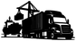 Vinyl truck port crane decal silhouette with bold black graphic