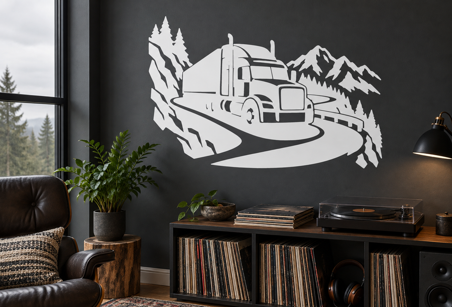 SemiTruckCX020 — Mountain Switchback Truck; illustrative application of the exact PDF artwork