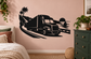 Semi truck coastal highway vinyl decal with palm trees and road curve silhouette