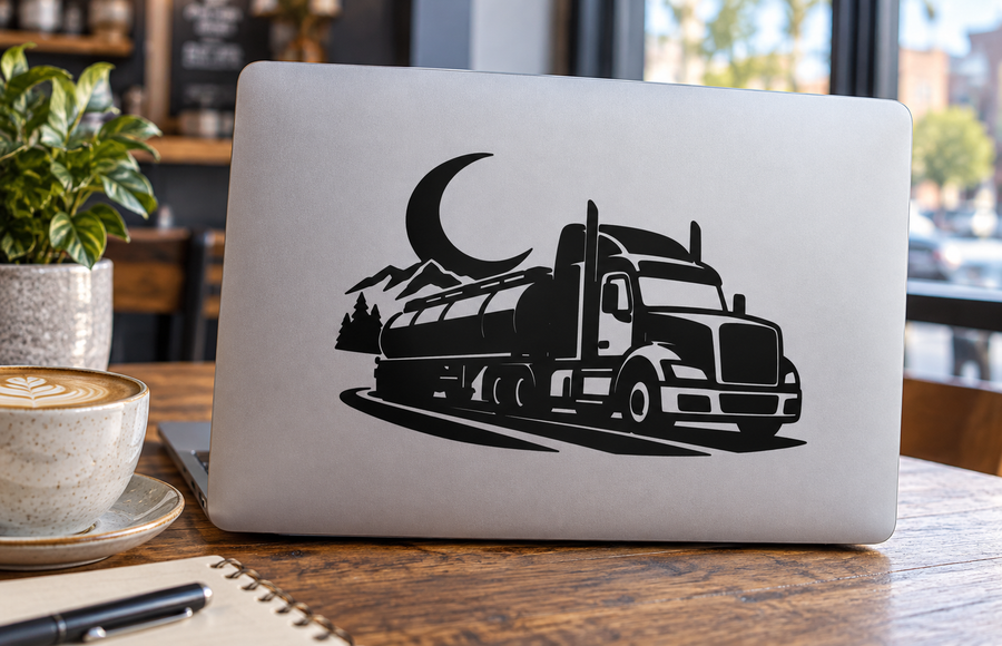 SemiTruckCX028 — Tanker and Crescent; illustrative application of the exact PDF artwork