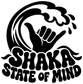Vinyl decal graphic with black fist and dripping 'SHAKA STATE OF MIND' text