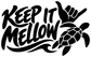 Keep It Mellow vinyl decal in black with handprint and turtle shell graphic