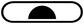 Vinyl decal graphic: white rounded rectangle with black semicircle center