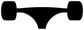 Skate truck and wheel emblem vinyl decal, black silhouette