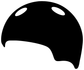 Helmet vinyl decal, black with white cutout vents on plain background