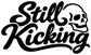 Still Kicking vinyl decal logo with skull outline in black