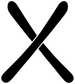 Crossed skis vinyl decal, black skis on white background