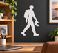 White skydiver walking vinyl decal with helmet and gear bag, full-body silhouette