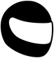 Skydiving helmet vinyl decal, black circular background with white helmet silhouette