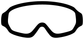 Vinyl decal close-up of open skydiving goggles, white with thick black outline