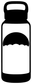 Vinyl decal close-up: black bottle outline with skydiver silhouette on white
