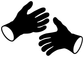 Vinyl decal of black skydiving gloves, club-style design