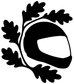 Black and white skydiving helmet vinyl decal with leaf shapes