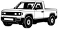White outline pickup truck front three-quarter vinyl decal graphic, SlateCX002