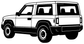 White SUV vinyl decal illustration, side view on transparent background