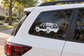Truck vinyl decal of classic pickup side profile on rear window, SlateCX013