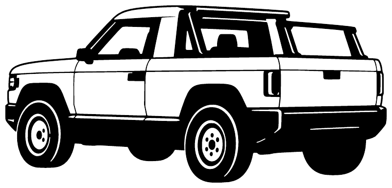 Classic pickup truck vinyl decal, side profile line art, SlateCX013