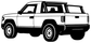 Classic pickup truck vinyl decal, side profile line art, SlateCX013