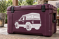 SlateCX023 SUV vinyl decal on dark purple hard case, white outline side view vehicle