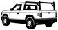 White outline truck vinyl decal with front-side view
