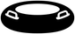 Sledding snow tube vinyl decal: black oval with white center and handle-like ends