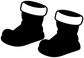 Snow boots vinyl decal, two black boots with white cuffs