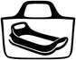 Sledding tote vinyl decal in black and white with sled silhouette