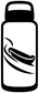 Black and white drink bottle vinyl decal with sledding graphic