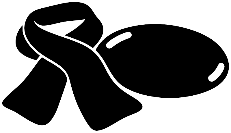 Sledding vinyl decal graphic in black, showing a sled and curved tracks